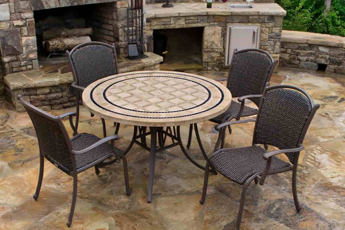 outdoor tile table and chairs+ The purchase price